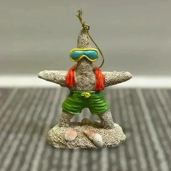 Beach Vacation Starfish Snorkeling Christmas Holiday Ornaments | Set of 2 - Picture 4 of 6